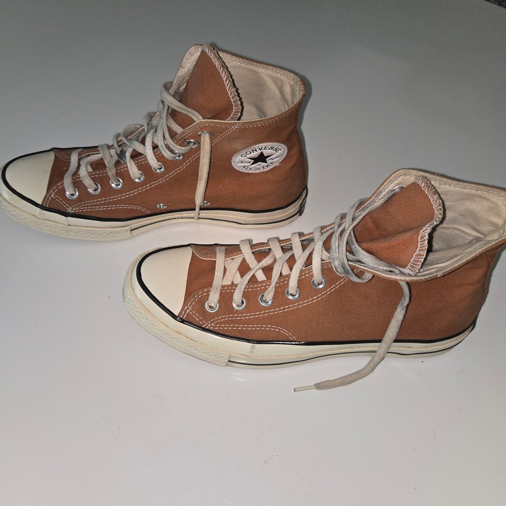 Converse Chuck 70 Hi Top Sneakers Teak Brown Canvas Mens 8 A04588C - Picture 9 of 9